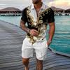 Men's Short Sets Outfits 2 Piece Summer Tracksuit Short Sleeve Shirt And Shorts Set Casual Sport Suit