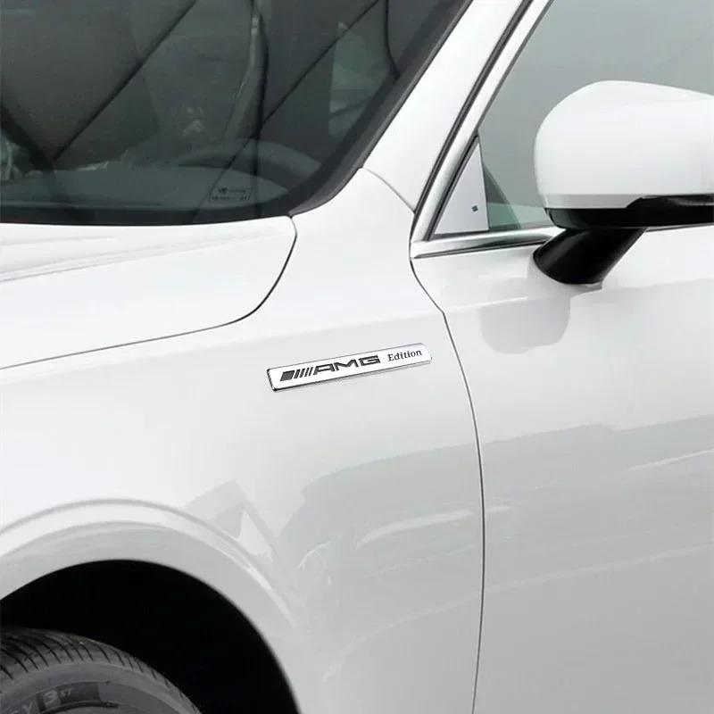CSF1 3D Metal Car Logo Stickers Side Fender Tail Trunk Styling Accessories For Mercedes Benz AMG W204 W205 W203 W211 W212 W213 W201