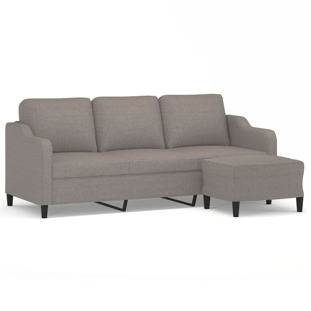 Vidaxl 3-Osobowa Sofa Z Podnóżkiem, Taupe, 180 Cm, Tkaniną