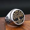 Fashion Vintage Tree Of Life Ring Stainless Steel Celtic Knot Ring For Men Women Unique Viking Amulet Jewelry Gift Dropshipping