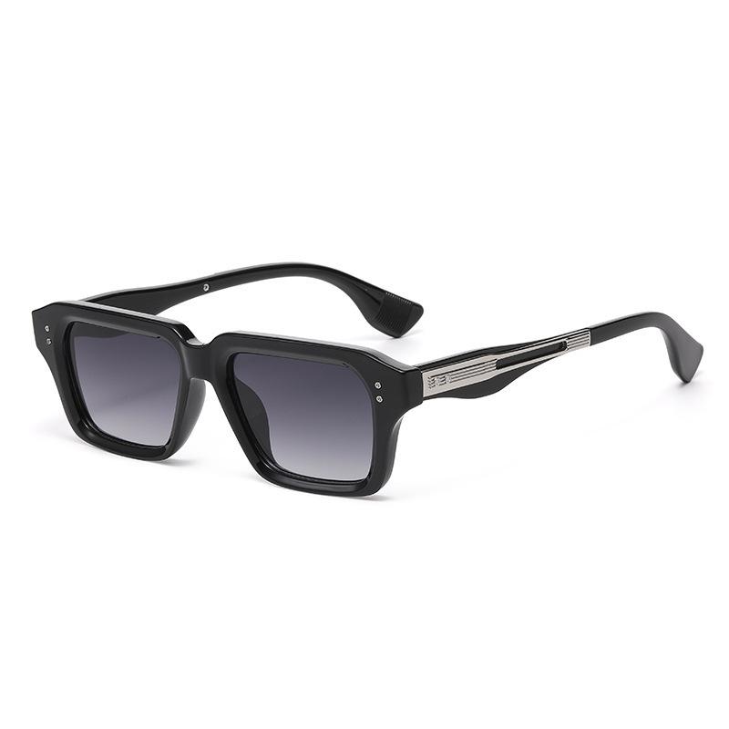 New European and American square sunglasses men's personalized sunscreen sunglasses fashion commuter rice nail sunglasses