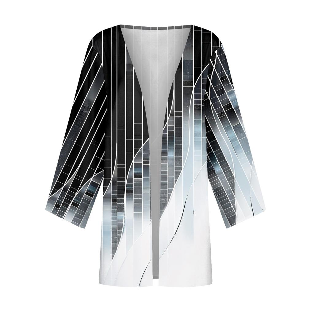 Женская повседневная модная легкая куртка средней длины с принтом, кардиган