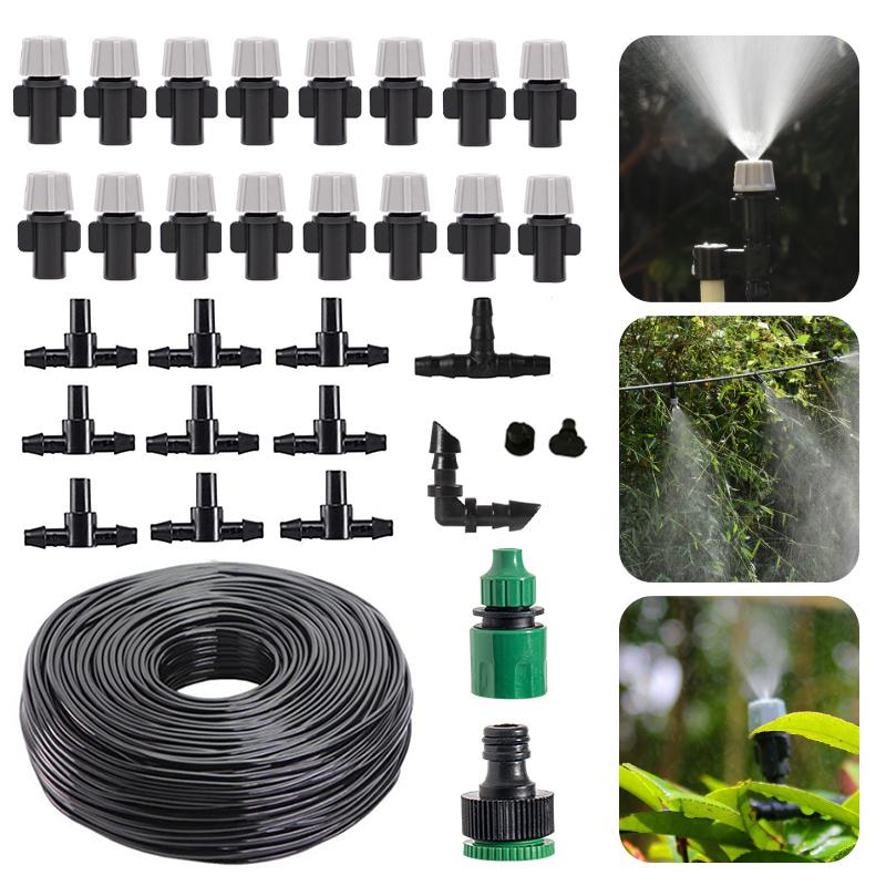 5-30M Automatic Misting Watering Kit Fog Nozzles Irrigation System Garden Spray Head Courtyard Cooling Sprinkler Set 4/7mm Hose