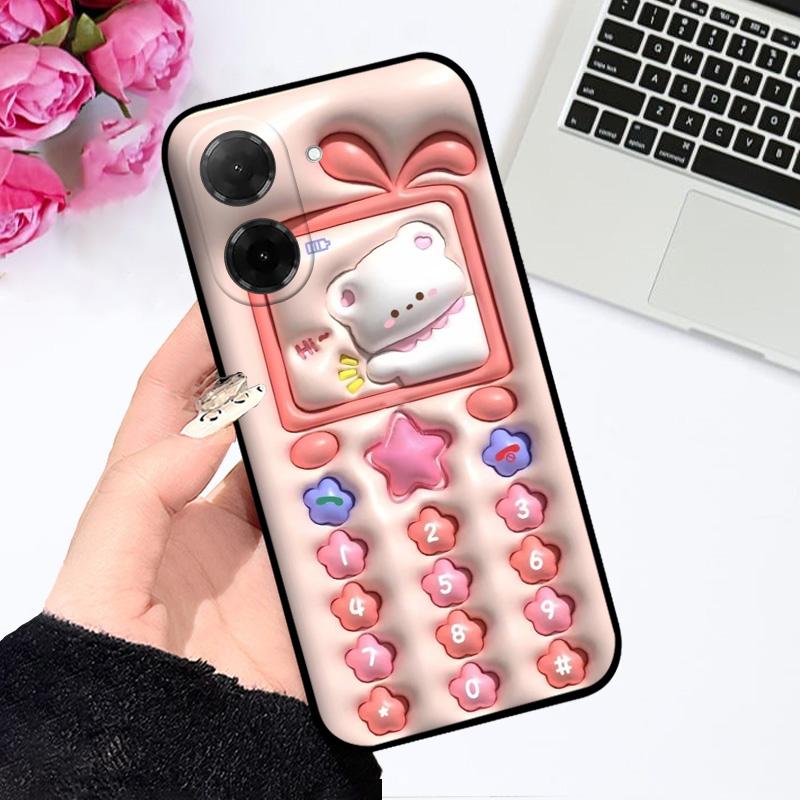 Для Redmi A5 4G Мягкий чехол для телефона 25028PC03G Милый мультяшный силиконовый ТПУ задняя крышка Чехол для Xiaomi Poco C71 4G Защитные Fundas