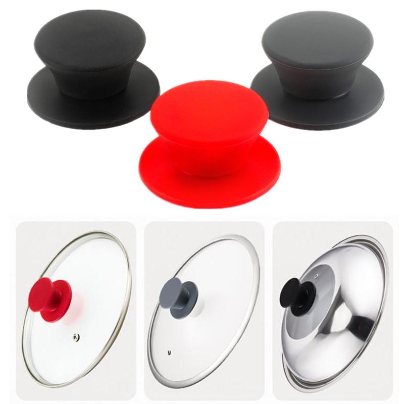 1 шт. Ручка для крышки кастрюли Силиконовая Универсальная Черная Красная Серая Замена ручки для кастрюли Кухонная посуда Ручки для крышки сковороды Кухня