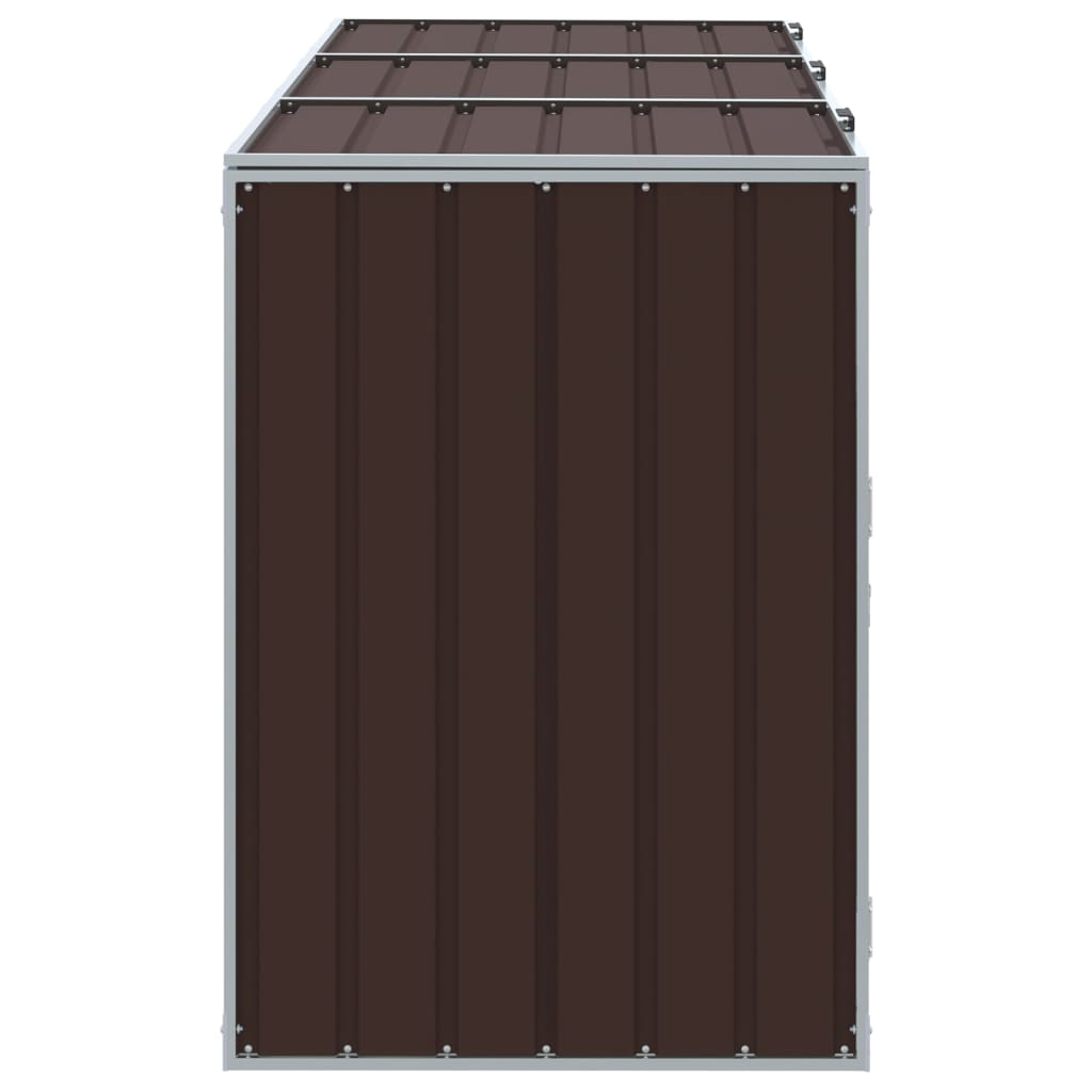 3 Ton Brown Waste Bin Enclosure 216 x 81 x 115 cm Steel