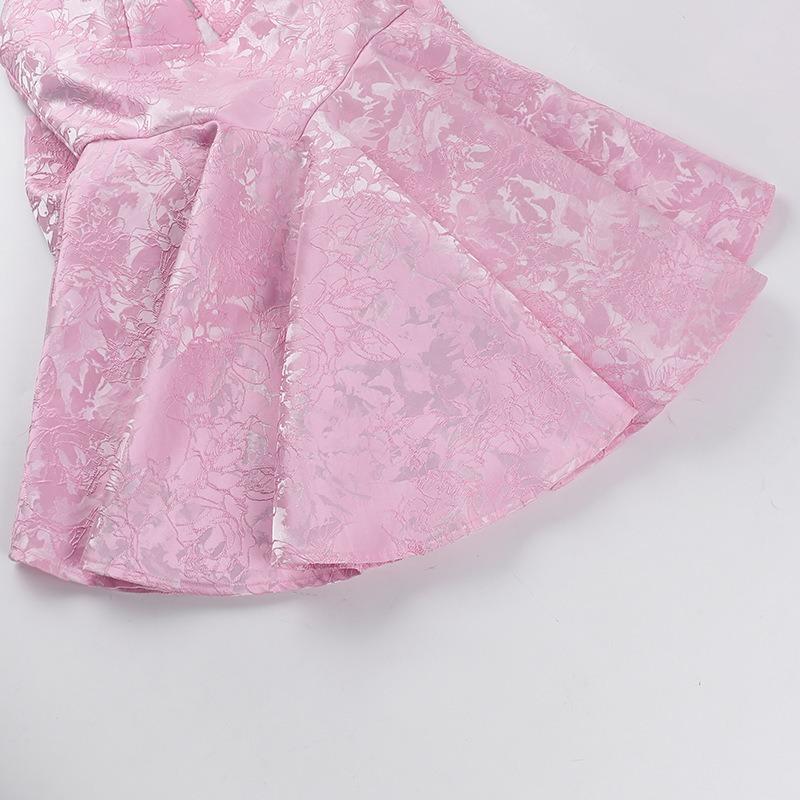 Spring Women's Fashion Is Sexy Slim Jacquard Halter Bow Dress