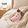 Banana Shape Backpack Accessory Cute Plush Keychain, Soft Stuffed Fruit Pendant Macaron Color Decor with Embroidered Face, Cartoon Bag Charm