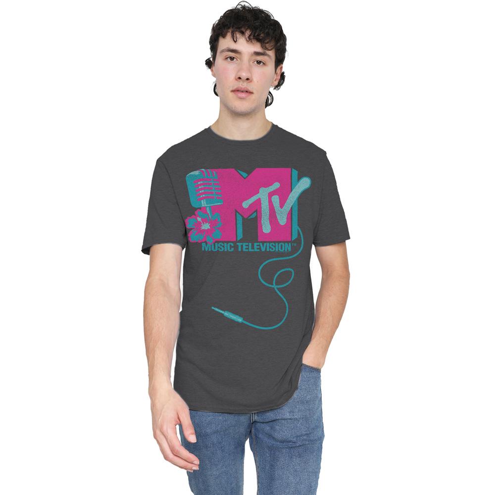 MTV Unisex Adult Microphone Logo T-Shirt
