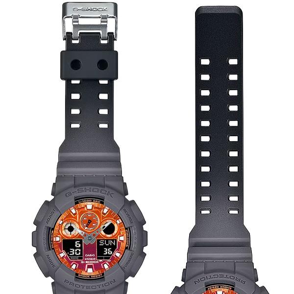 Casio Мужские часы G-SHOCK GA-100FL-8AJF [G-SHOCK Flame inside Series] Круглые часы Серая смола
