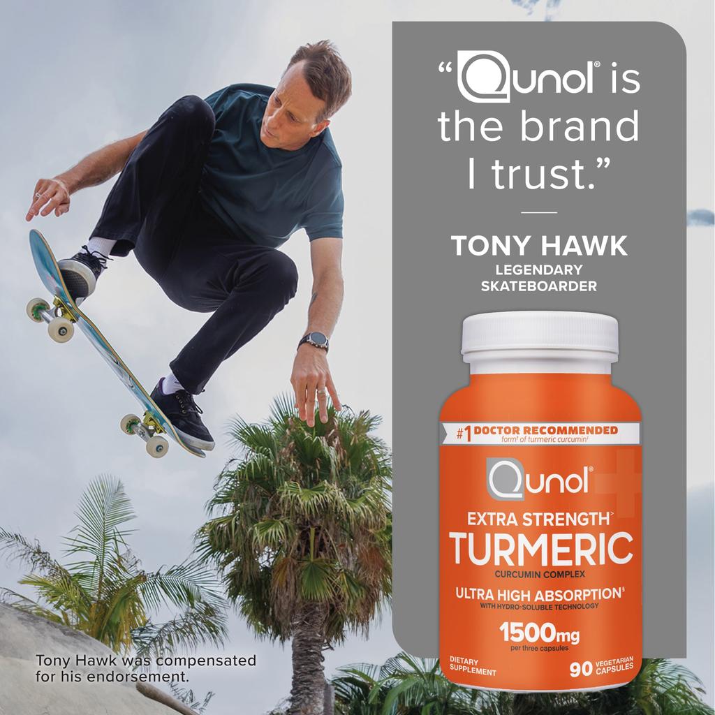 Qunol, Turmeric, Curcumin Complex, 90 Veggie Capsules (500mg per capsule)