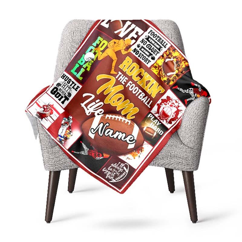 Rugby Hobby Customize Your Name Blanket Used For Chair Office Sofa Bed Camping Soft And Warm Giving Friends And Relatives Birthday Graduation Gift