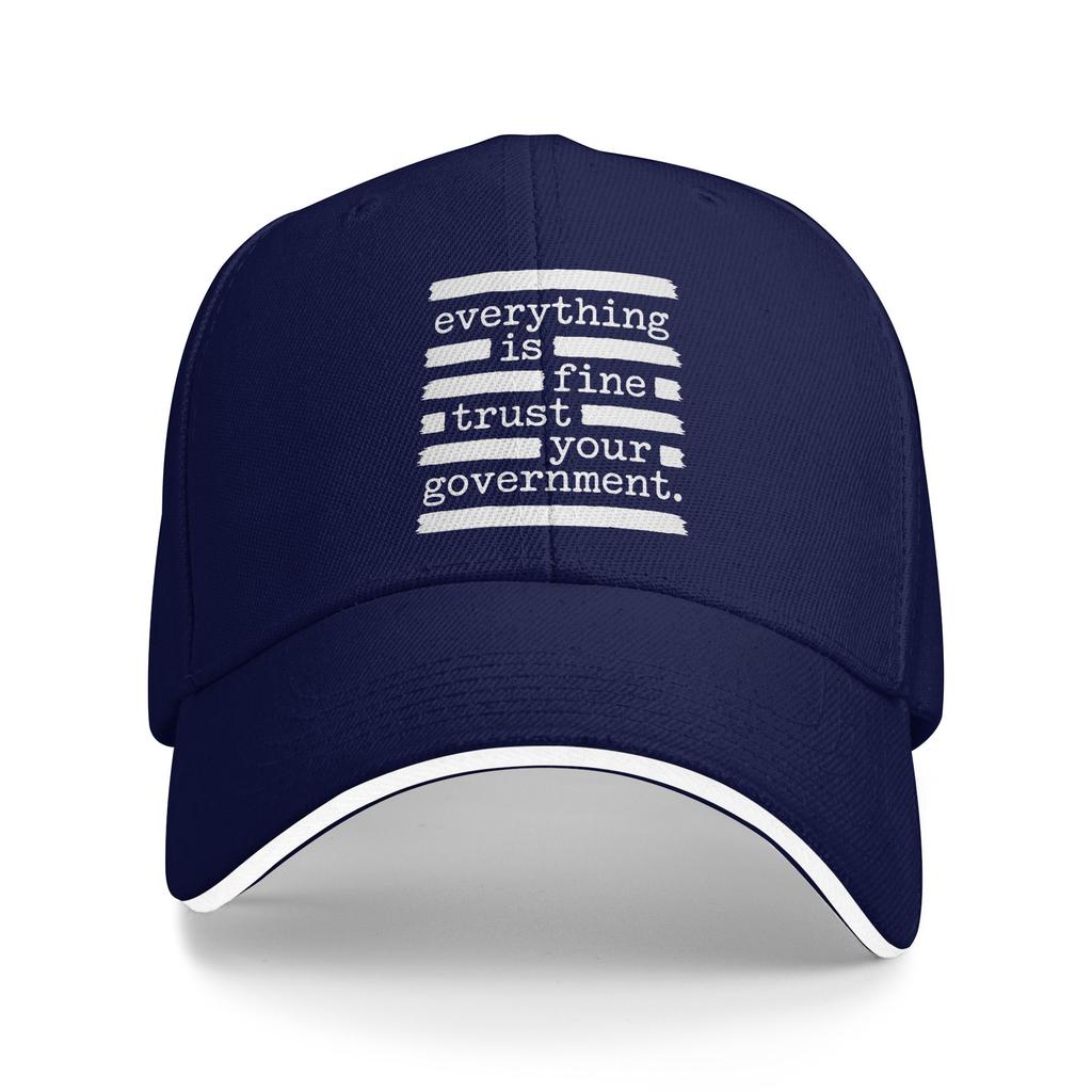 Everything is Fine Trust Your Government Sun Baseball Cap Summer Fashion Trucker Hat For Men Women Outdoor Sports Baseball Caps