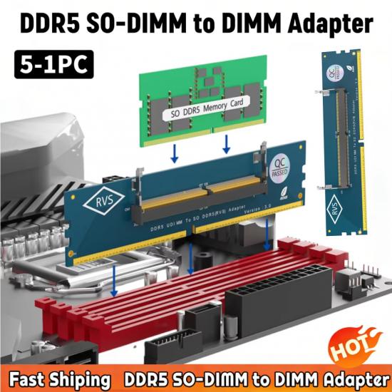 5-1 шт. Адаптер для оперативной памяти DDR5 SO-DIMM ноутбука на DDR5 U-DIMM для настольного ПК, Адаптер карты памяти DDR5 SO-DIMM ноутбука на DIMM для ПК