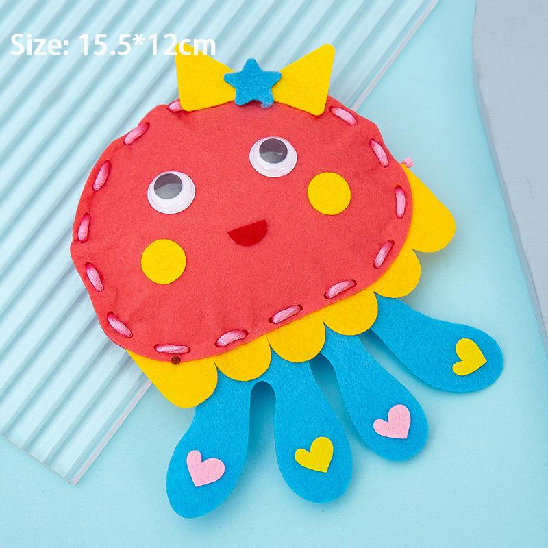 3D Cartoon Animal Sewing Kit for Beginner Kids Arts Crafts 8 Easy DIY Projects of Stuffed Animal Dolls Children Threaded Toys