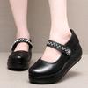 6 см Маленький размер 32-43 Удобные Дышащие Мелкие Мягкая кожа Мэри Джейн Туфли на среднем каблуке 2025 Весна Платформа Танкетка Обувь Мама Работа