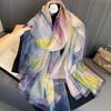 Spring/Summer New Women'S Silk Scarf 135 * 180cm Simulated Silk Twill Square Scarf Fashion Printed Large Square Scarf Professional Scarf