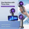 Portable Usb Rechargeable Handheld Fan With Phone Holder Low Noise Strong Airflow Suitable For Office Outdoor And Commuting Use