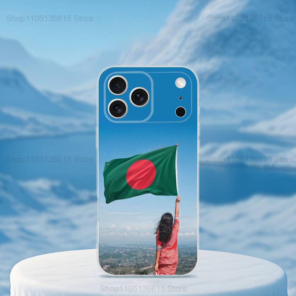 Flag Bangladesh Art Phone Case For iPhone,14,13,12,15,Pro,Max,Plus,11,17,16,X,XS,XR,SE,Mini Transparent Soft Cover