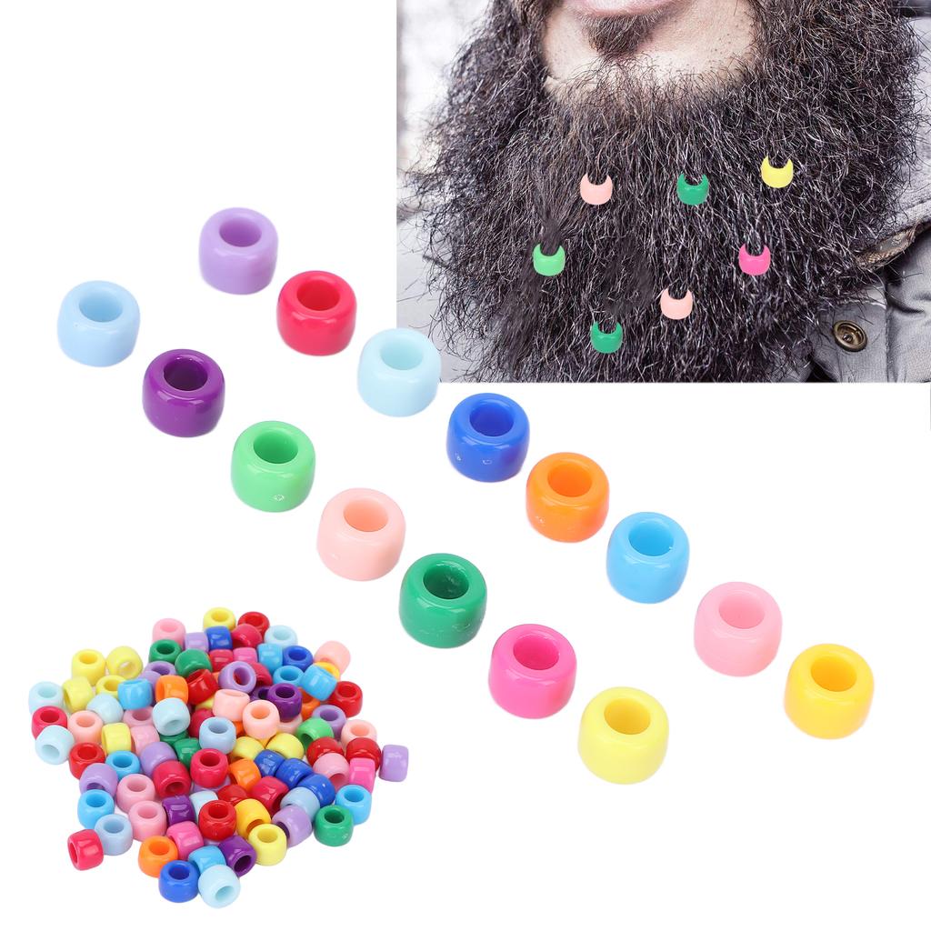 100Pcs Beard Beads Simple Design Perfect Size Glossy Texture Durable Lightweight Hair Beads for DIY Project