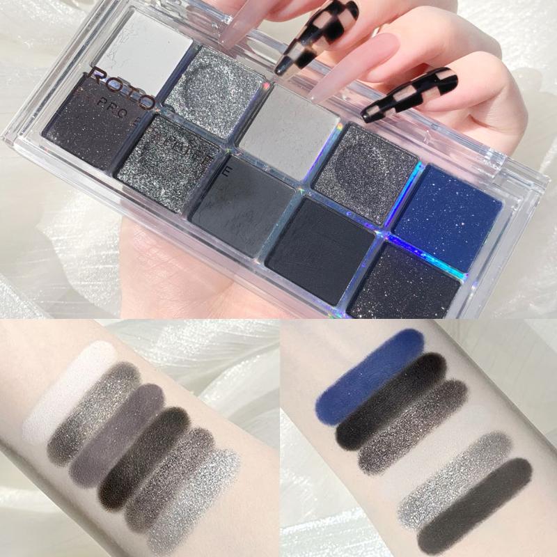 ROTO Акриловые матовые блестящие дымчатые тени для век Палитра блестящих теней для век с мерцанием и сиянием Палитра теней для макияжа Телесные пигменты для глаз