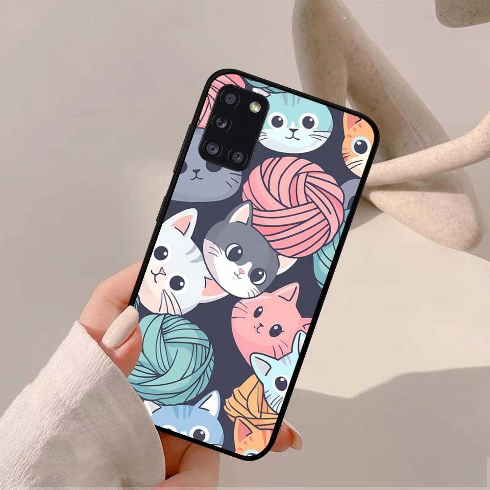 Мультяшный Милый Фон с Кошками Чехол для Телефона Для Samsung A 10 11 12 13 20 21 22 30 31 32 40 51 52 53 70 71 72 73 91 13 Чехол