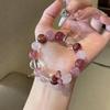 Браслет из кристаллов Розового Кварца и Красного Фантомного Клубничного Кварца, Оригинальный Дизайн