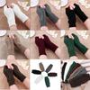 Women Winter Warm Fashion Knitted Arm Fingerless Gloves Outdoor Soft Touchscreen Mittens