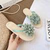 Fashion Women Flip Flops Casual Flower Slippers Ladies Slip On Shoes Female Slides Beach Sandals Flat Slippers for Women Black