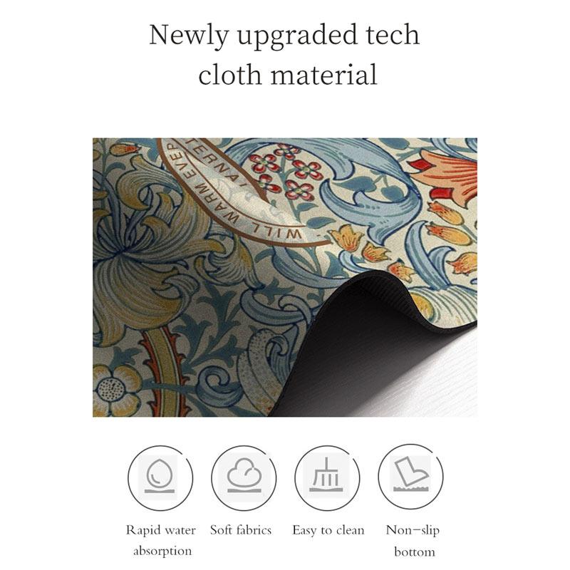 Коврик для сушки посуды с цветочным принтом, суперабсорбирующий коврик для сушки кофе, коврик для сушки посуды, быстросохнущий коврик для кухонной посуды