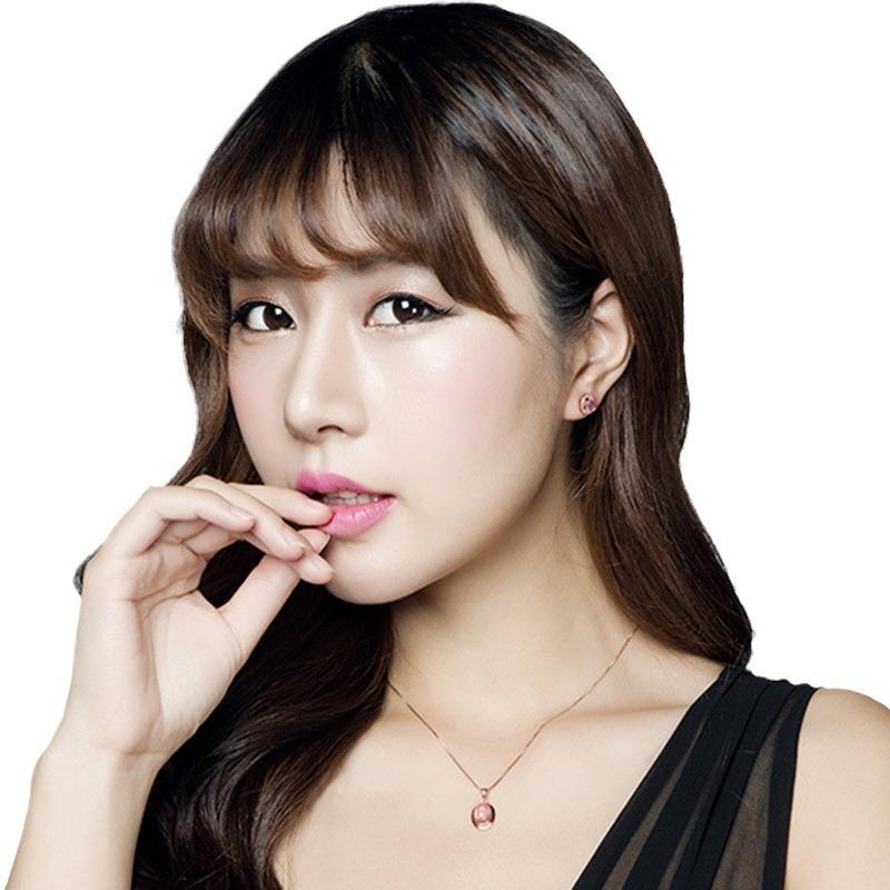 Women's Natural Hibiscus Stone Powder Crystal Necklace Silver Plated Item Jewelry Moon Heart Plated Pendant Women