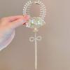Exquisite Glitter Flower Hair Clip Korean Style Rhinestone Floral Tassel Hair Claw Updo Meatball Head Jewelry Hair Accessories