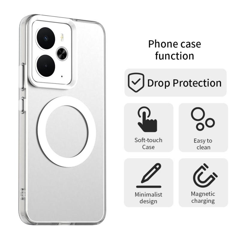 Для Realme 14 5G Чехол Крышка Realme 14 5G Capas Прозрачная Беспроводная Зарядка Кольцевой Магнитный Матовый Прозрачный Fundas OPPO Realme 14