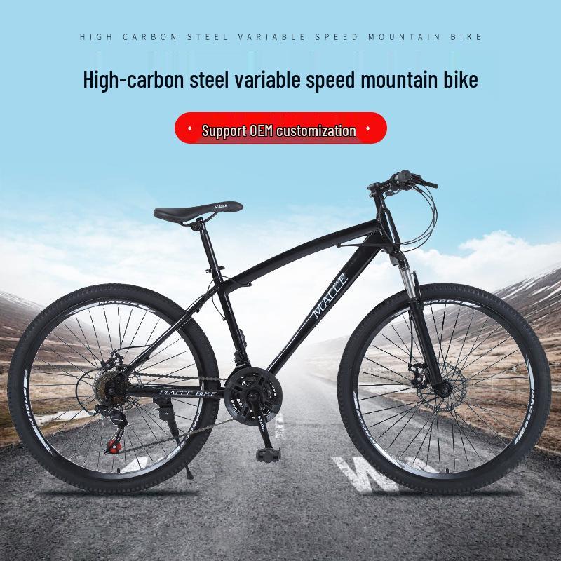 26-Inch Adult Mountain Bike with Double Disc Brakes and Variable Speed for Off-Road Riding
