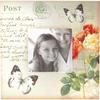 Cream Standing Photo Frame with Flowers and Butterflies 14.5 X 14.5 Cm