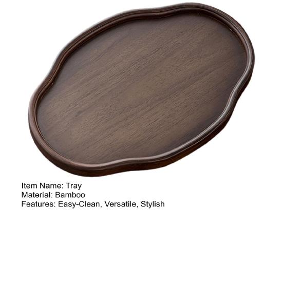 Бамбуковый сервировочный поднос Фруктовое блюдо Поднос для хранения чайных чашек Многофункциональное блюдо для закусок для фруктов, десертов, сыра