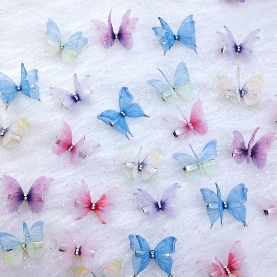 Yousheng 5 шт., заколки для волос с декором в виде бабочек для девочек, двухсторонние заколки для волос с 3D-дизайном в виде бабочек, противоскользящие заколки для волос, инструмент для укладки волос