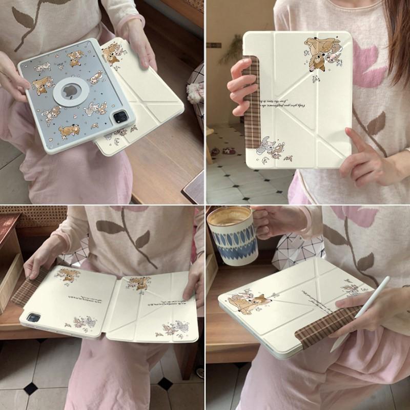 Magnetic Detachable Cartoon Deer Bambi IPad Pro Air Mini 11 Case With Stand Pencil Slot PC Shell