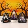 Halloween Decorations, LED Shadow With Haunted House Scenes, Black Triangular Decorative Lights, Suitable For Desks, Walls, And Hanging.