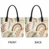  Boho Floral Rainbow Tote Bag Aesthetic Casual Canvas Handbag for Daily Use