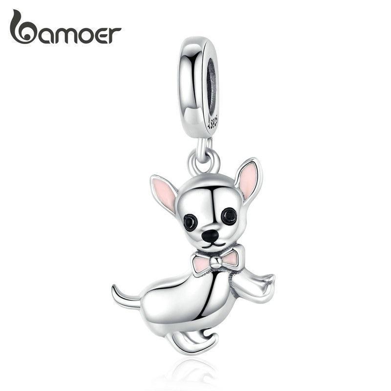 BAMOER Серебро 925 Ювелирные Изделия Слон Петух Собака Подвеска Шарм для Оригинального Браслета или Ожерелья