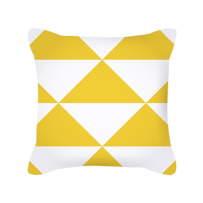 Желтый Геометрический Полосатый Чехол для Подушки Дивана Цветочный Узор Декоративная Наволочка в Скандинавском Стиле для Дома