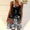 Женское мини-платье с цветочным принтом и маленькими блестками, вечернее платье без рукавов, летнее пляжное платье, сарафан