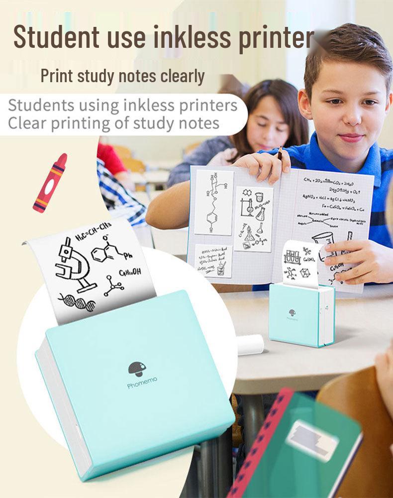 Phomemo M02 Draagbare Mini Thermische Printer – Bluetooth, Inktloos voor Mobiele Apparaten