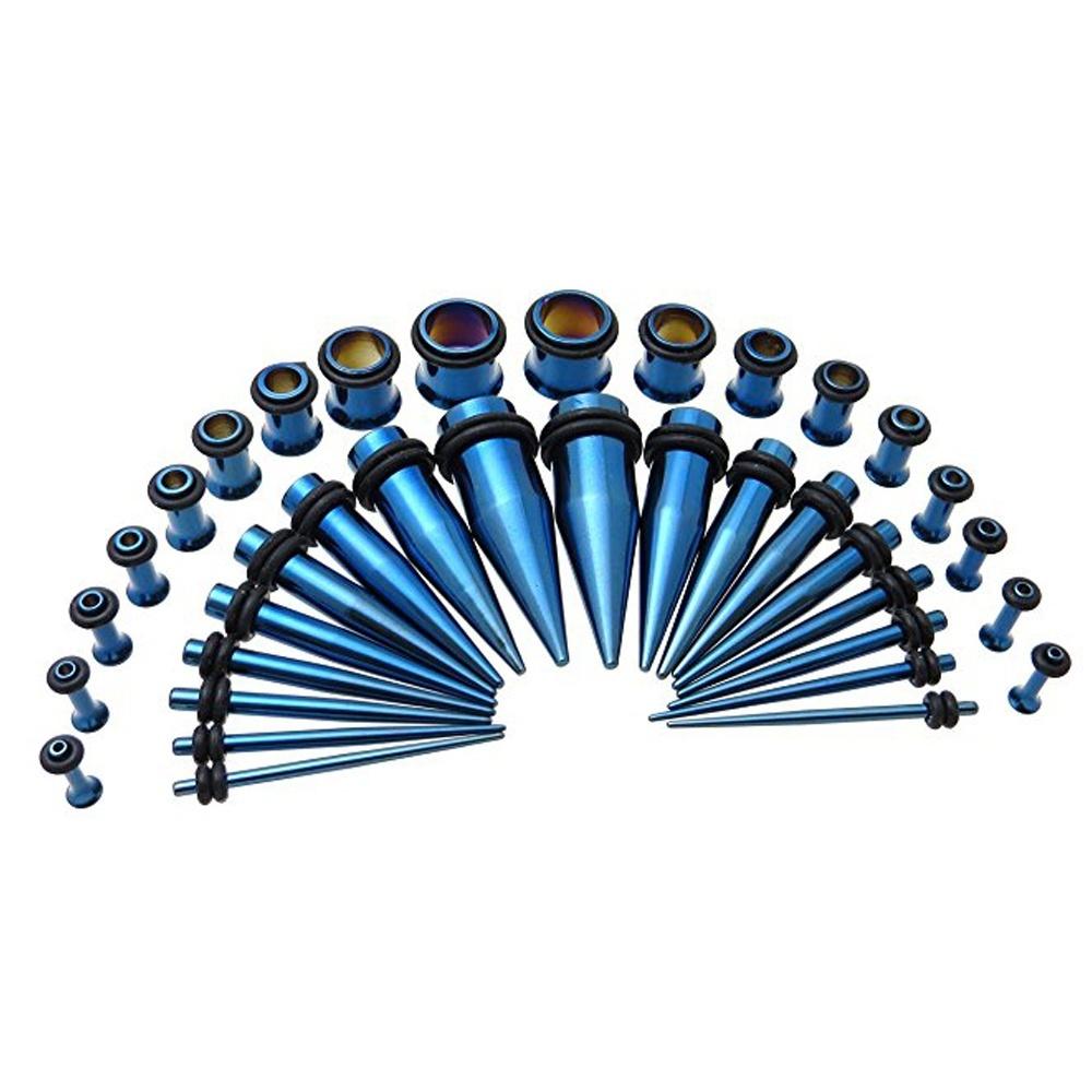 36 шт./лот, разноцветные акриловые ушные манометры, наборы для растяжки с конусом и вилкой, винтажный черный расширитель для ушей, ювелирные изделия 1,6 мм-10 мм