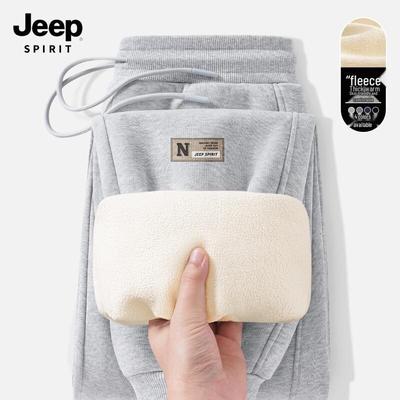 JEEP SPIRIT Мужские 2025 Теплые Флисовые Повседневные Спортивные Штаны