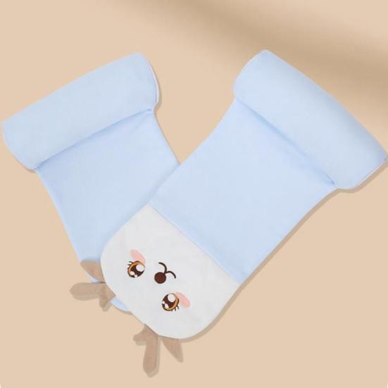 Хлопковая подушка для поддержки ребенка Регулируемая подушка для головы младенца для новорожденных 0-12 месяцев Эргономичный дизайн Подушка для детской кроватки