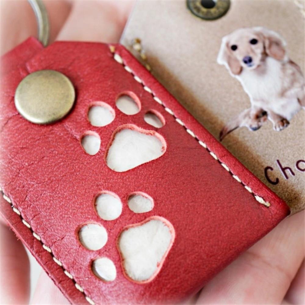 Puppy Pet Hair Storage Bag Keyring Dogs Paw Pendant Dog Hair Storage Box Pet Hair Keychain  Unisex