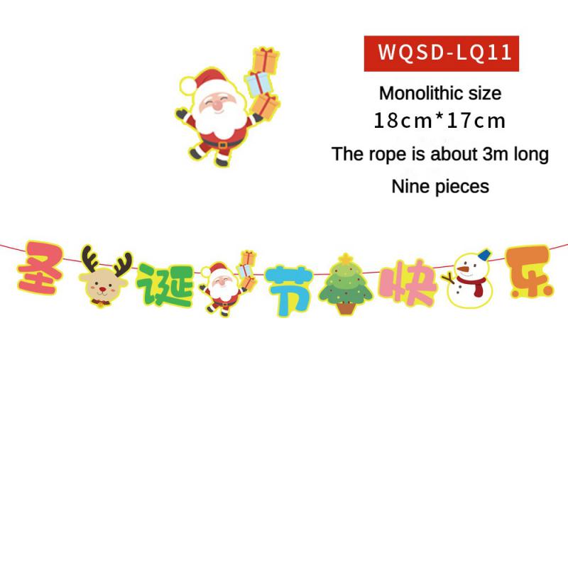 Рождественский баннер 2024 года Веселые рождественские украшения для дома Гирлянда Санта-Клаус Навидад для рождественского подарка Ноэль Декор Новый год 2025