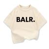 Летняя футболка для мальчиков Повседневная Забавная BALR. Печать Крутой Свободный Топ с Круглым Вырезом Короткий Рукав Девочки
